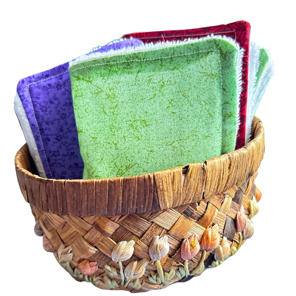 HAND CRAFTED Six 100% Cotton Terry Cloth Reusable Eco Friendly Unpaper Towels - Picture 4 of 8
